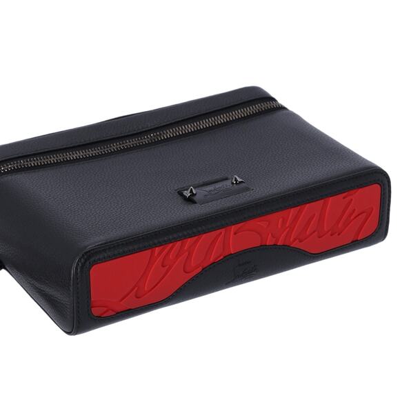 Christian Louboutin Kipi Pouch Messenger Bag 3185198 Black Red Leather - Picture 5 of 7